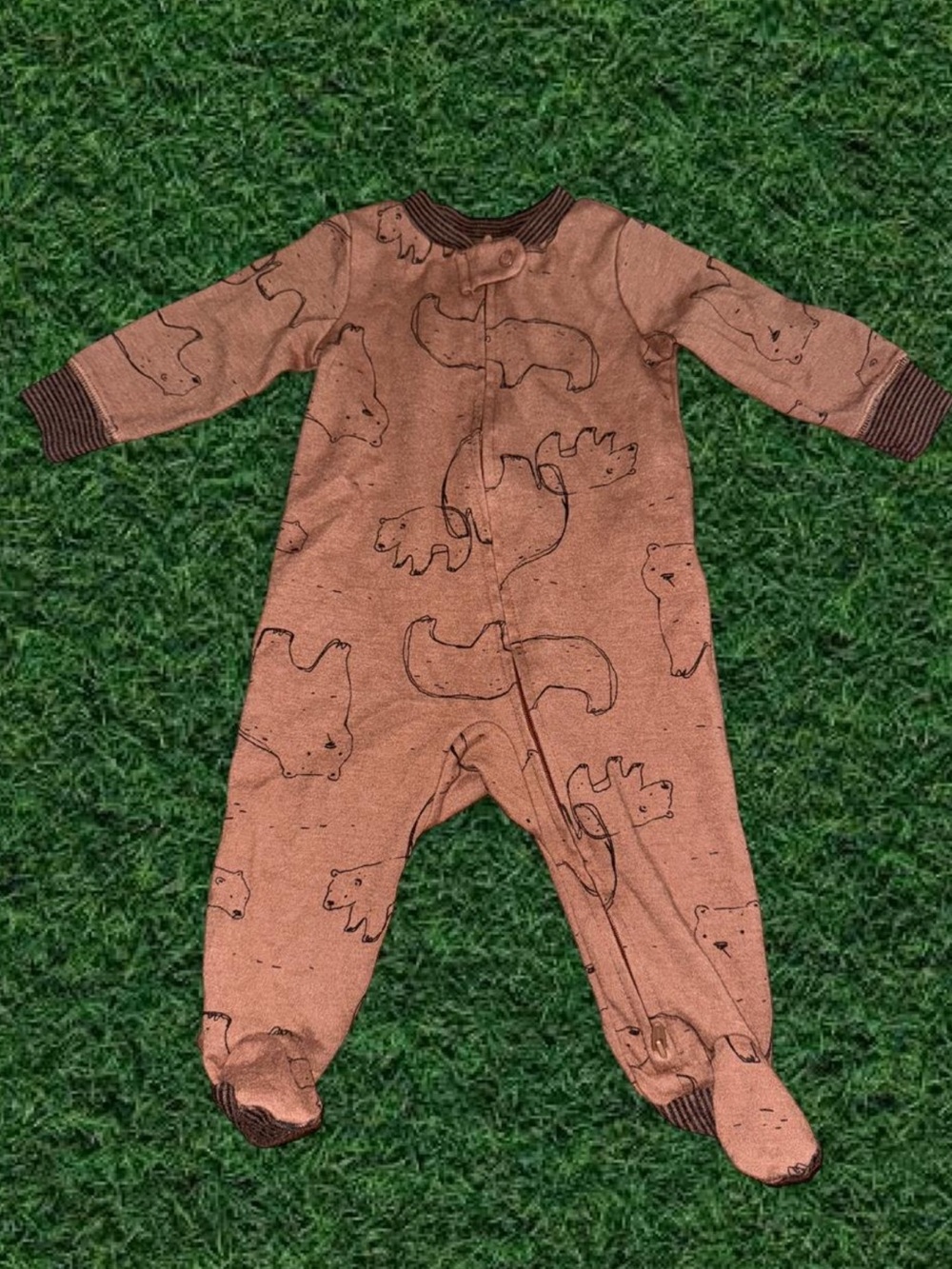 Carter’s Rust Bear Print Footed One-Piece  Baby • 6M